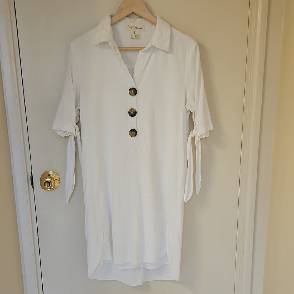 Lost In Lunar White Linen Blend Dress